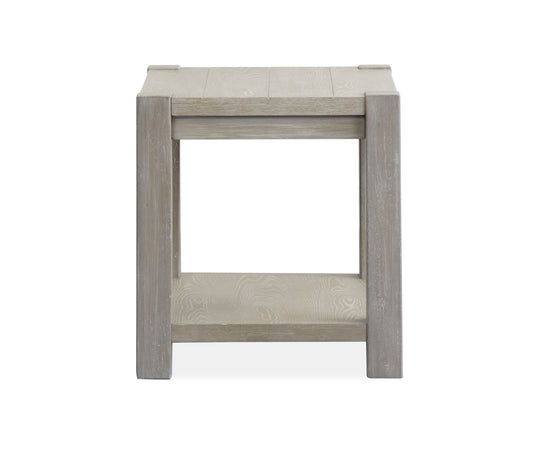 Burgess - Rectangular End Table - Calico Grey