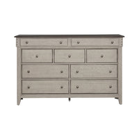 Ivy Hollow - 9 Drawer Dresser - Weathered Linen / Dusty Taupe