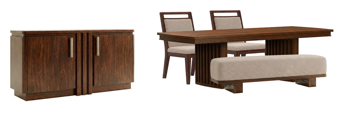 Reena - Extendable Trestle Dining Table Set