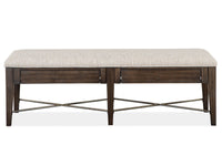 Westley Falls - Bench With Upholstered Seat - Graphite