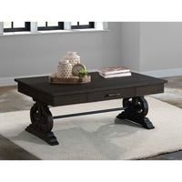Stone - Coffee Table With PU Base - Dark Walnut