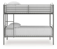 Lanceburg - 3 Pc. - Twin Over Twin Bunk Bed And 2 Mattresses - Gray