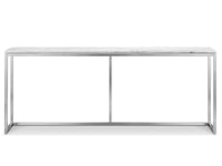 Esme - Rectangular Sofa Table - White Marble And Brushed Nickel