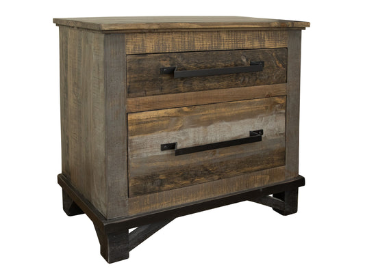 Loft Brown - 2 Drawer Nightstand - Two Tone Gray / Brown