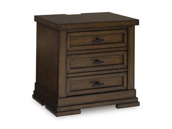 Taffenbrook - Medium Brown - Three Drawer Night Stand