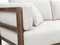 Roots - Wooden Frame Upholstered Loveseat - Talawa / Beige