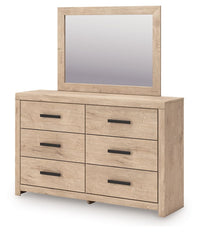 Sanginlane - Tan - Dresser and Mirror