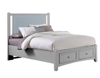 Bonanza - Ocean Blue Linen Upholstered Bed With Storage Footboard