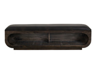 Black Balam - Wooden Bench With Cushioned Seat - Oil Black