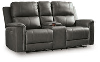 Bleckley - Power Reclining Loveseat With Console / Adjustable Headrest