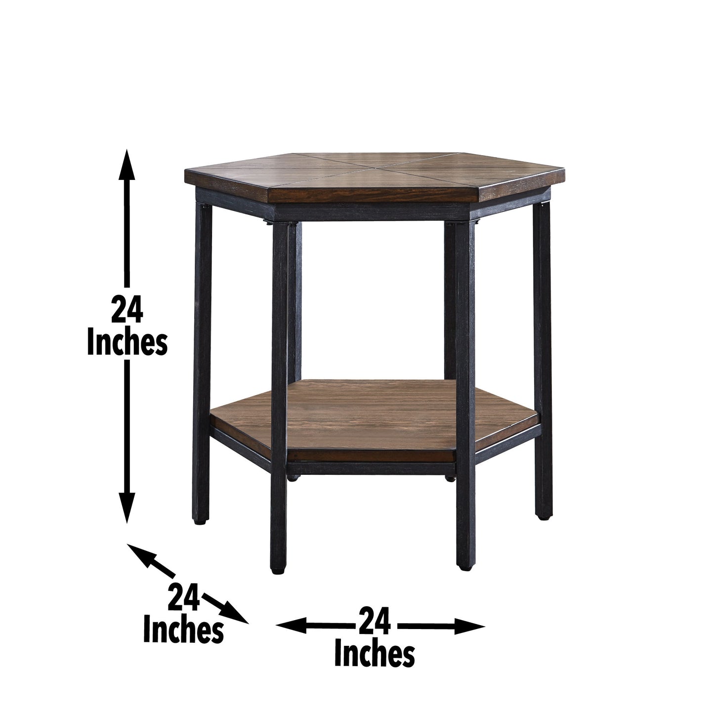 Ultimo - Hexagon End Table - Brown