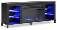 Cayberry - Black - TV Stand With Fireplace