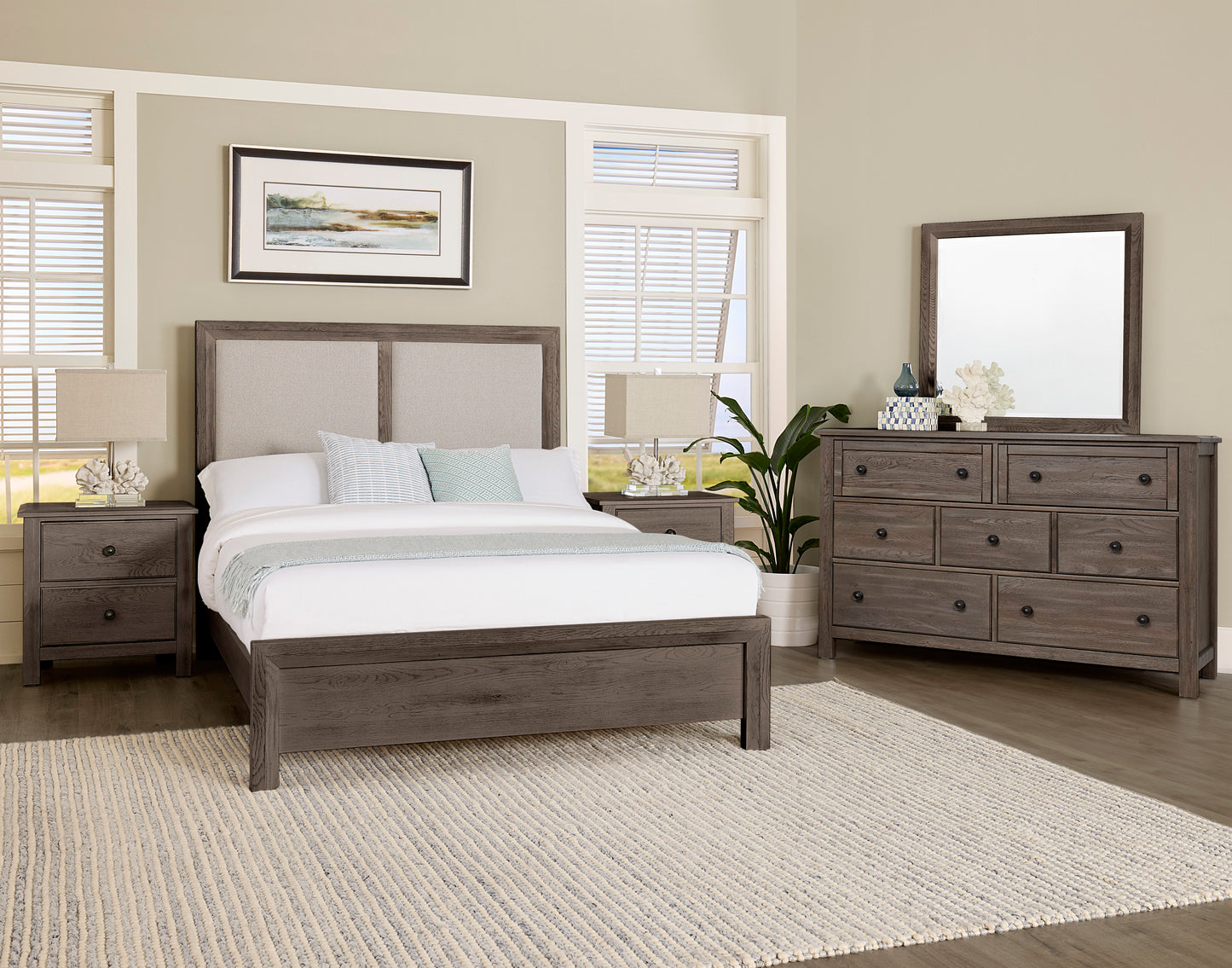 Custom Express - Upholstered Bed - Pebble Grey