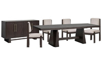 Tauren - 6 Piece Extendable Double Pedestal Dining Table Set