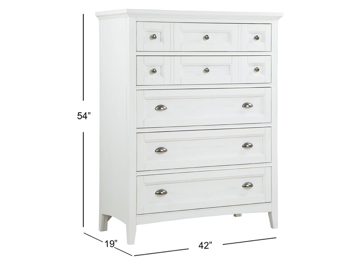 Heron Cove - Two Tone Drawer Chest - Chalk White And Dovetail Gray