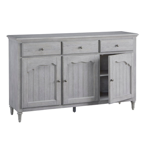 Pulaski Accents - 3-Door Credenza With Storage Drawers - Light Gray