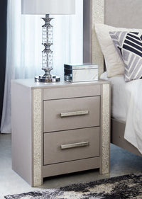 Surancha - Gray - Two Drawer Night Stand