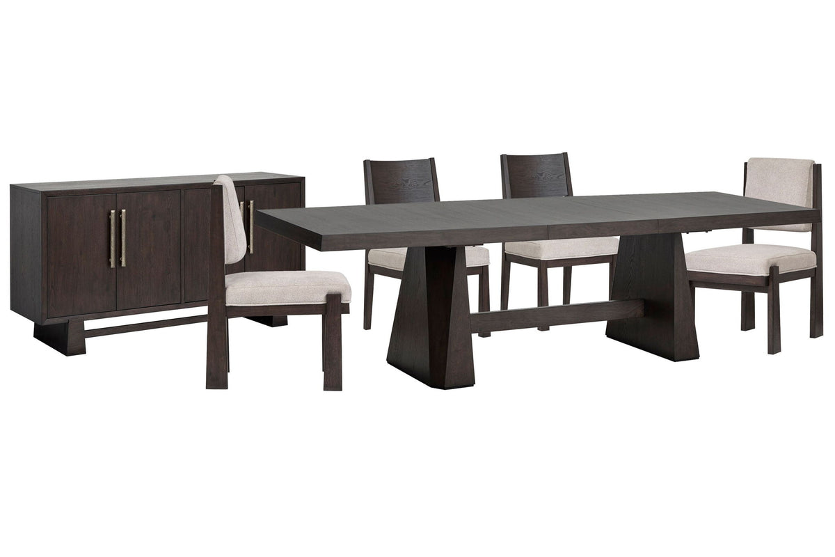 Tauren - 6 Piece Extendable Double Pedestal Dining Table Set