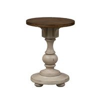 Morgan Creek - Chair Side Table - Antique White / Wirebrushed Tobacco Accents