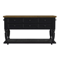 Heritage & Home - Kitchen Island With Casters - Oak Brown And Black
