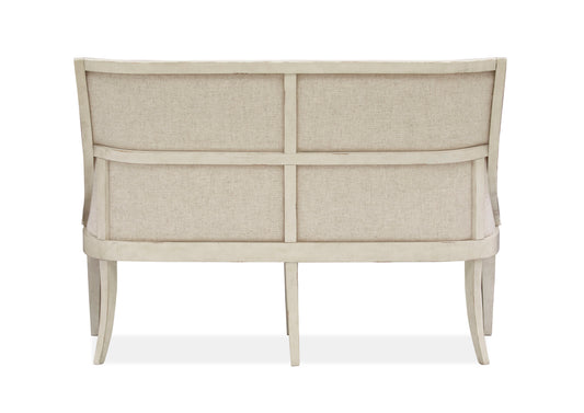 Newport - Bench With Upholstered Seat & Back - Alabaster