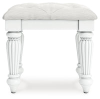Kozlani - Vanity Upholstered Stool - White
