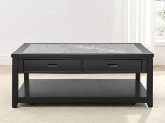 Garvine - Sintered Stone Coffee Table - Black