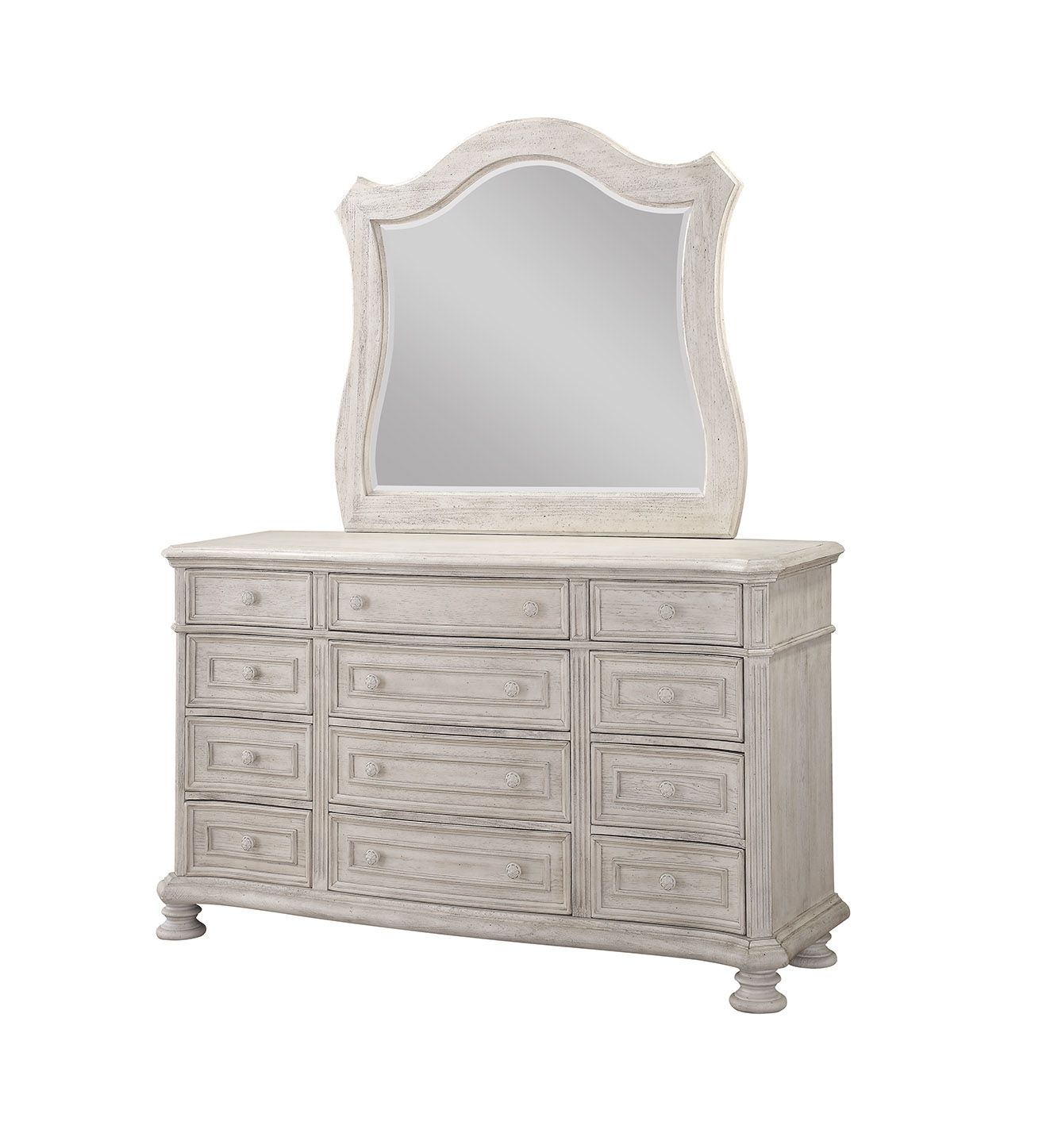 B01511 - 2 Piece Dresser And Mirror Set - White