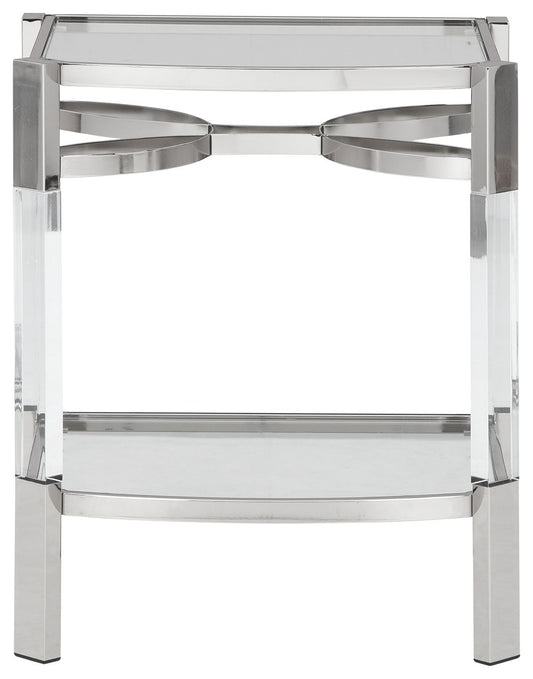 Chaseton - Clear / Silver Finish - Accent Table