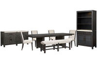 Plum Creek - 8 Piece Extendable Trestle Dining Table Set