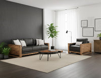 Ancora - Loveseat - Dark Gray / Light Brown