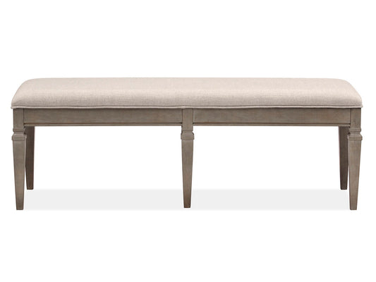 Lancaster - Bench With Upholstered Seat - Dovetail Gray