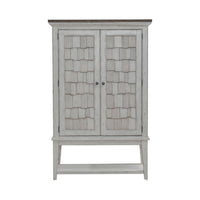 River Place - Bar Cabinet - Riverstone White & Tobacco