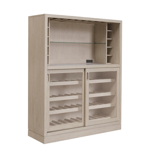 Modern Sliding Door Wine Bar - Light Brown