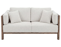 Roots - Wooden Frame Upholstered Loveseat - Talawa / Beige