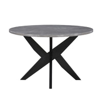 Amy - Round Faux-Marble Dining Table - Gray