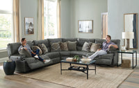 Como - Italian Leather Match Reclining Sectional