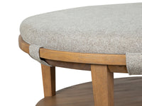 Lindon - Round Cocktail Table With Upholstered Top & Casters