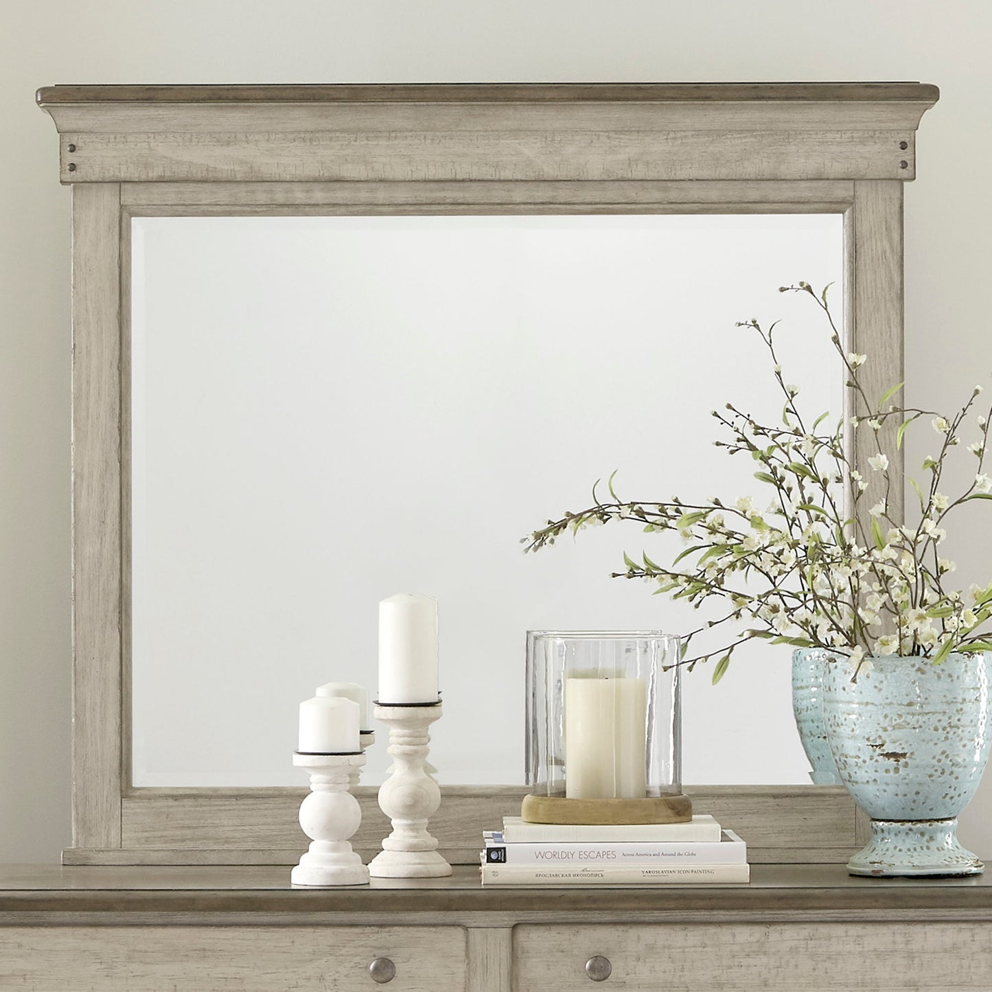 Ivy Hollow - Landscape Mirror - White