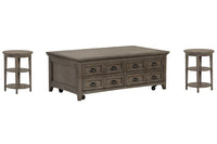 Paxton Place - Lift Top Storage Caster Cocktail Table Set
