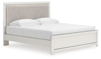 Zuraleus - Upholstered Panel Platform Bed With Roll Slats