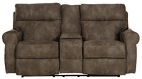 Tranquility - Power Headrest Power Lay Flat Reclining Cons Loveseat With CR3 Heat / Massage / Lumbar - Pewter