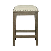 Americana Farmhouse - Upholstered Console Stool - Light Brown