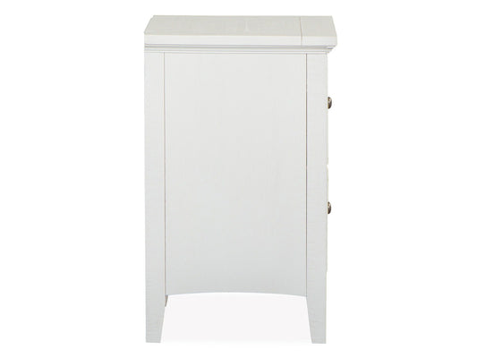 Heron Cove - Small Drawer Nightstand - Chalk White And Dovetail Gray