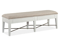 Heron Cove - Bench With Upholstered Seat - Chalk White