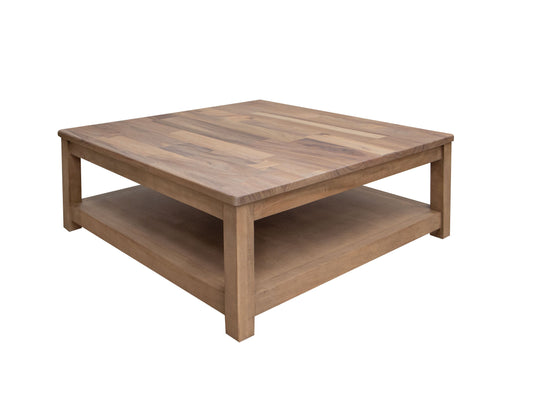 Natural Parota - Square Cocktail Table - Brown Cappuccino