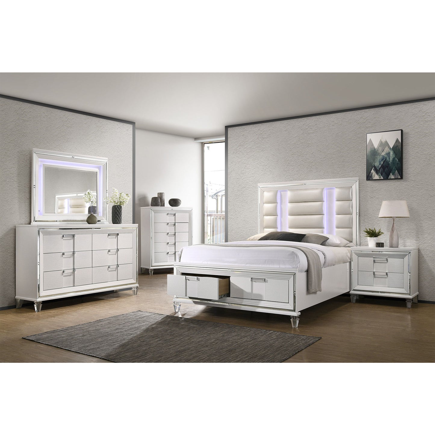 Twenty Nine - Nightstand With USB - White