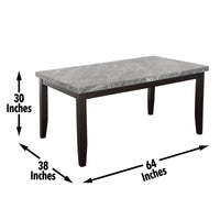 Napoli - Gray Marble Top Dining Table - Dark Gray