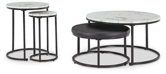 Jusmour - Occasional Nesting Table (Set of 4) - Black / White