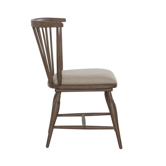 Americana Farmhouse - Upholstered Seat Windsor Chair (RTA) - Light Brown